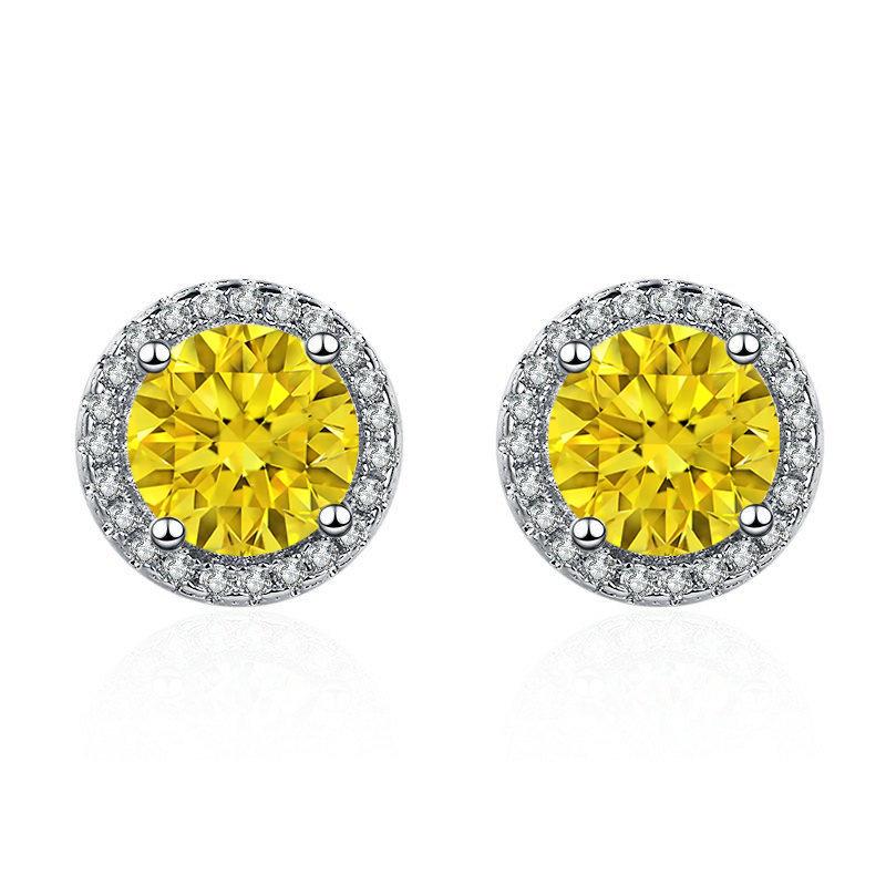 Colorful Zircon Crystal Earrings for Women - Trendy European & American 'Goddess' Jewelry