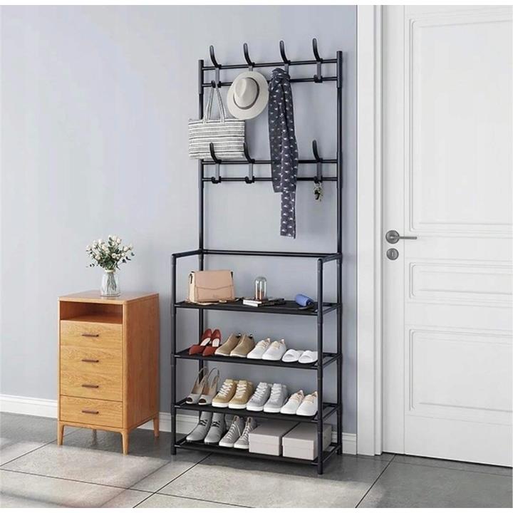 Hanger Stand Clothes Cabinet Standing Shoes Floor Metal Foldable
