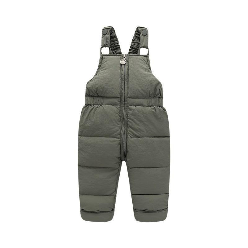 Warm Winter Baby Boys Overalls Down Pants Children Thick Pant Girls Boys Warm Trousers Kids Leggings Toddler Overalls Black Pink Green