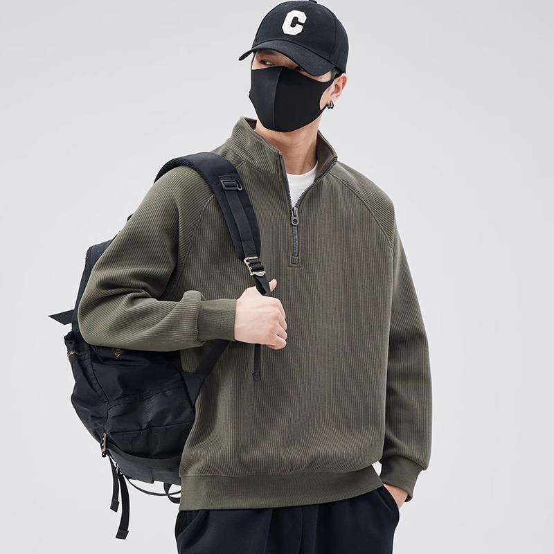 Men's Trendy Half-Zip Hoodie, Stand Collar Pullover for Spring, Autumn, Winter 2025