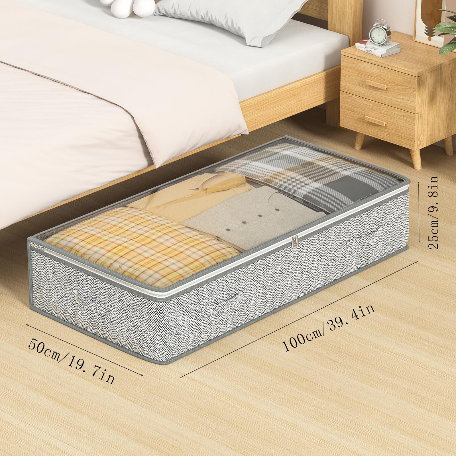 

1 шт. нетканый мешок для хранения большой вместимости с прозрачным верхом, серый, складной мешок для хранения одежды, одеял, игрушек, пыленепроницаемый