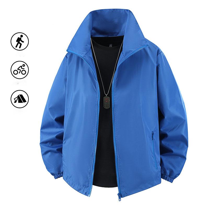 Men's Jacket, Outdoor Workwear, American Solid Color Stand Up Collar Jacket, Men's Outdoor Leisure and Fitness Sports Jacket