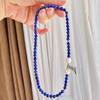 4Mm Natural Lapis Lazuli Freshwater Pearl Multi-Circle Design Bracelet Bracelet.