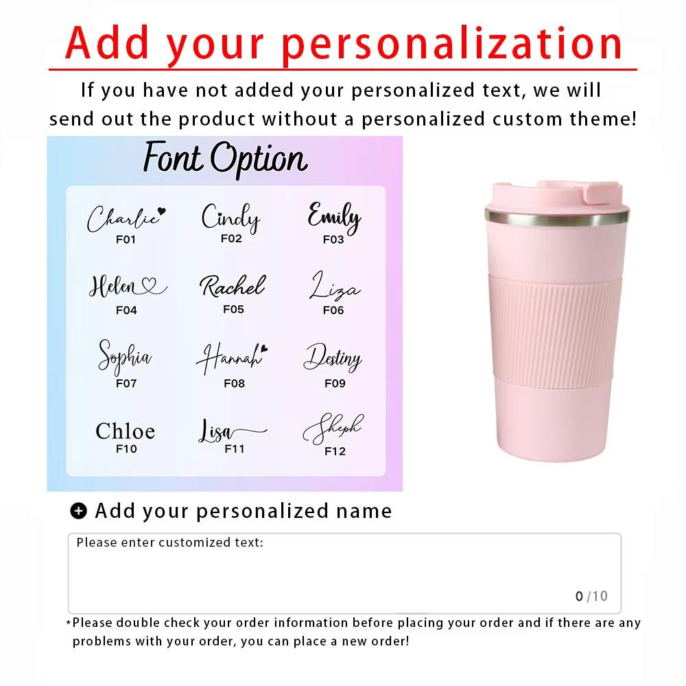 Insulated Travel Coffee Mug, Customizable Portable To Go Camping Stainless Steel Coffee Cup with Lid, for Hot & Cold Drinks