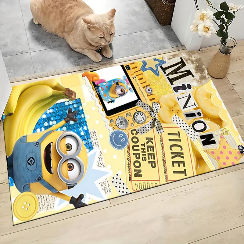 Minion Adventure Ticket Carpet Rug Soft Washable Antislip Home Living Room Sofa Mats Personalized Christmas Rug
