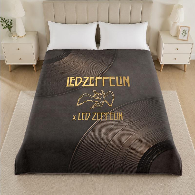 Coperta in Flanella con Stampa Led Zeppelin Morbida e Leggera Coperta Plaid in Peluche per Letto Divano Uso Domestico