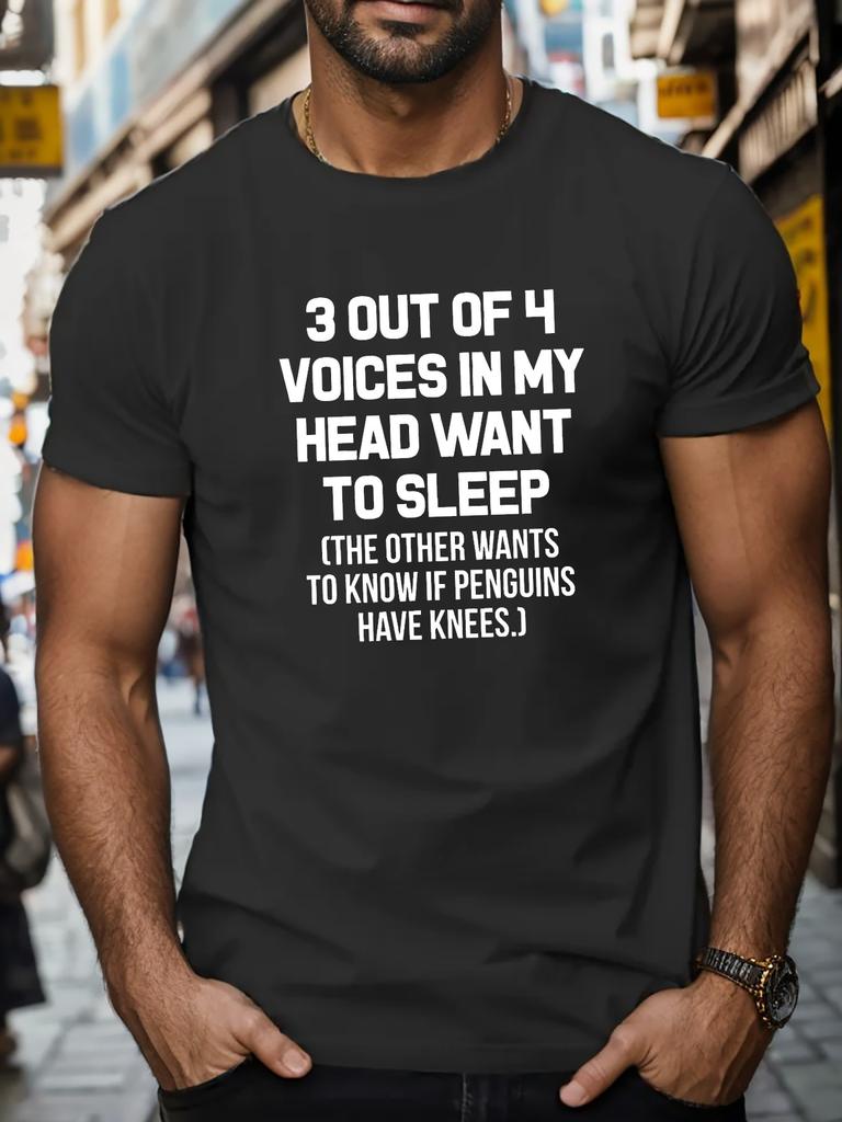 Mens Humorous Penguin Quote Graphic TShirt Black Casual Short Sleeve Round Neck Tee Machine Washable AllSeason Comfort Top