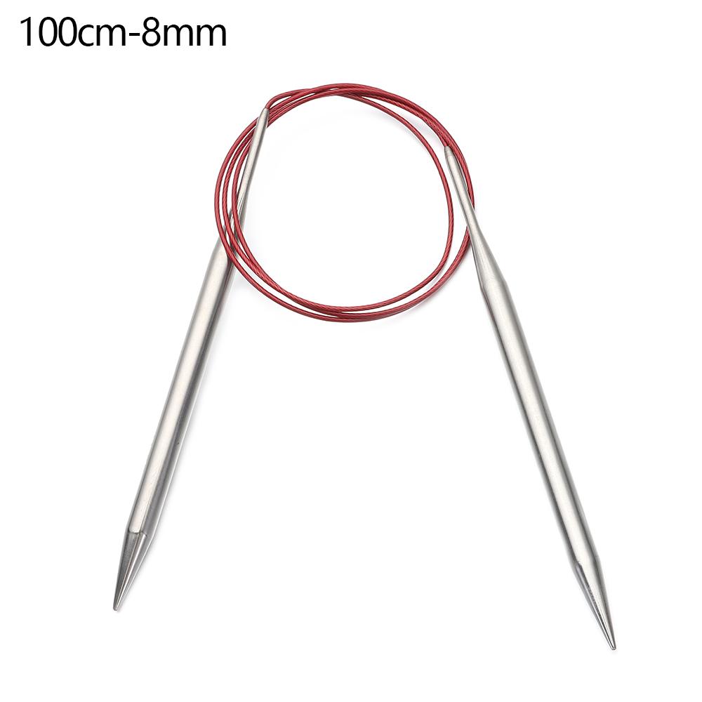 80/100cm Stainless Steel Circular Needle Round Weaving Knitting Needles Handmade Crochet Hook DIY Crafts Household Sewing Pins