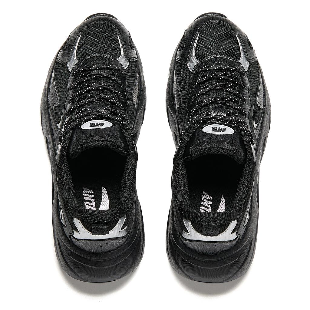 Anta נעלי קז'ואל נוחות מונעות החלקה עמידות בשחיקה נושמות גפה נמוכה נשים סניקרס שחור כסף 922518808-5