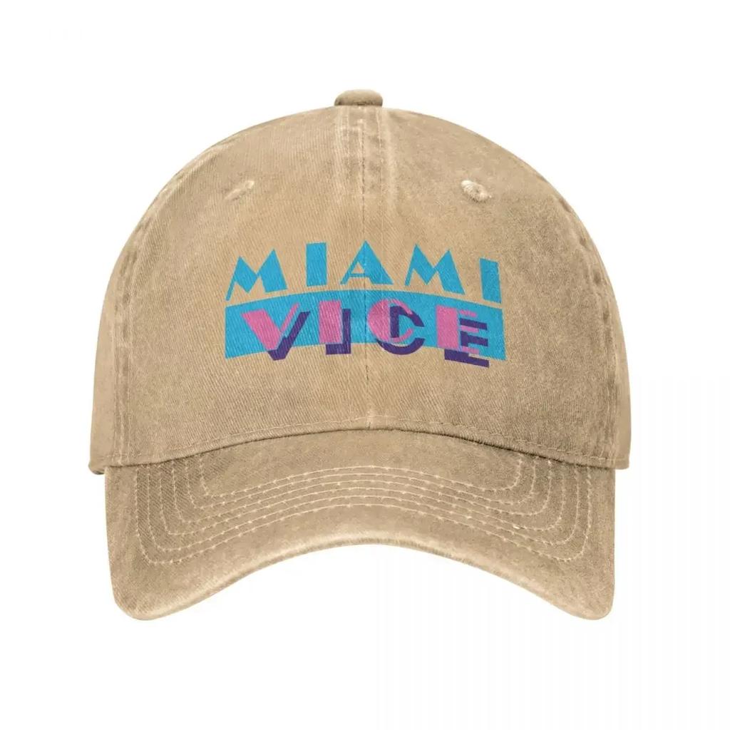 Miami Vice Vaporwave Harajuku Unisex Style Baseball Cap Distressed Denim Caps Hat Vintage Outdoor Summer Adjustable Sun Cap