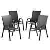 Patio Chairs Gardeon 4X Outdoor Stackable Chairs Lounge Bistro Set Patio Furniture