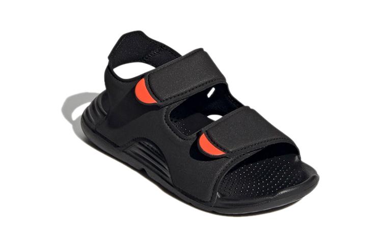Adidas Swim Sandal Synthetic Leather Children's Sandals Black Orange Children Aged 3 7 Years Old FY8936