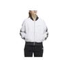 adidas Striped Colorblock Logo Print Zip-Up Casual Long Sleeve Jacket Women Jacket White H09760