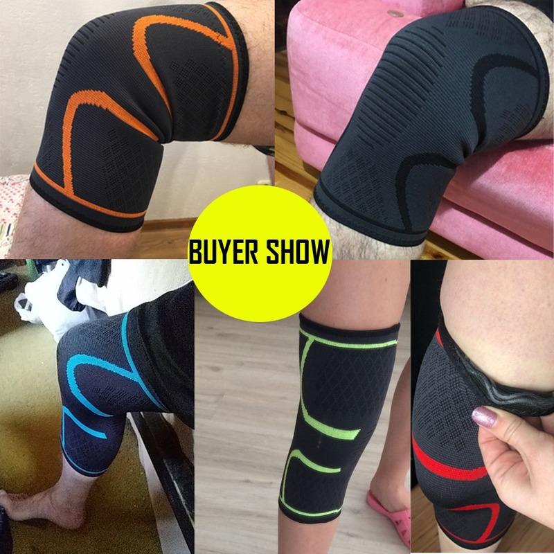1 Pair Fitness Running Cycling Knee Support Braces Elastic Nylon Sport Compression Knee Pad Sleeve for Basketball Volleyball
