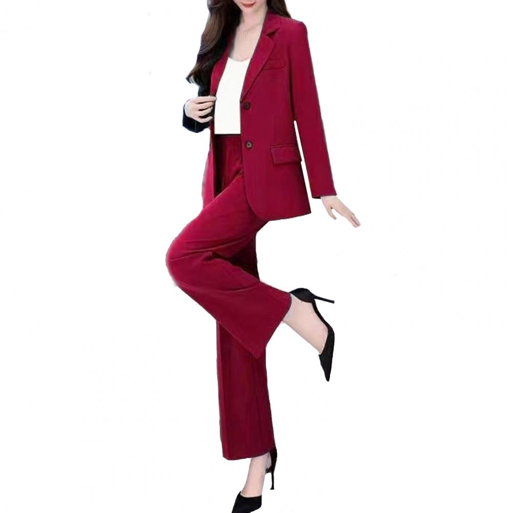 Dámské sako Kalhoty Set Formální Kancelářský kalhotový oblek Tenký Cardigan Temperament Dámská bunda na dojíždění Kalhoty Set Business Set