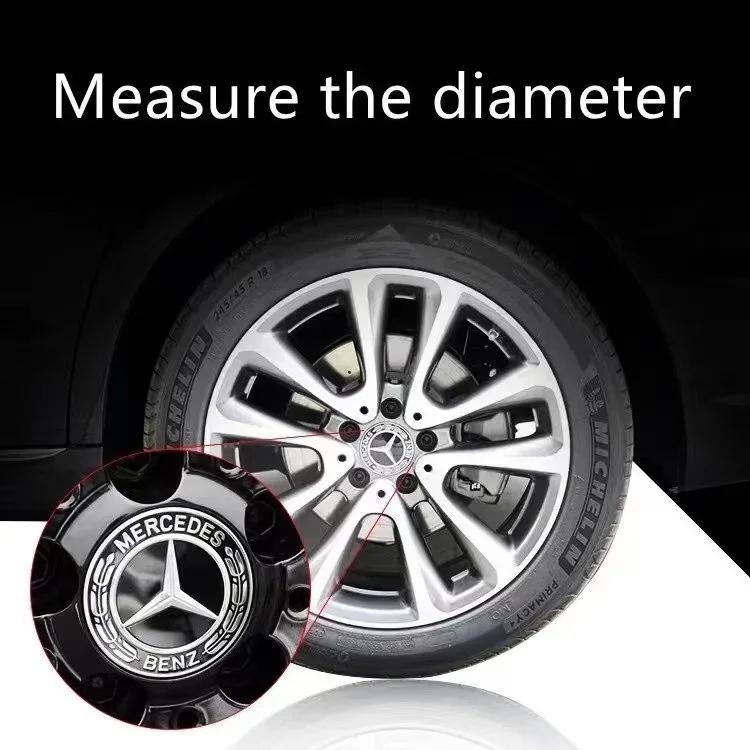 C200 E300 2026 Hot 4PCS/set 75mm Car Wheel Center Hub Caps Cover  Decoration Accessories for Mercedes Benz B/C/E/S Class A Class