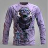 Mens Loose Fit Hooded Sweatshirt Halloween Horror Cartoon Print Long Sleeve Pullover Teens Adults