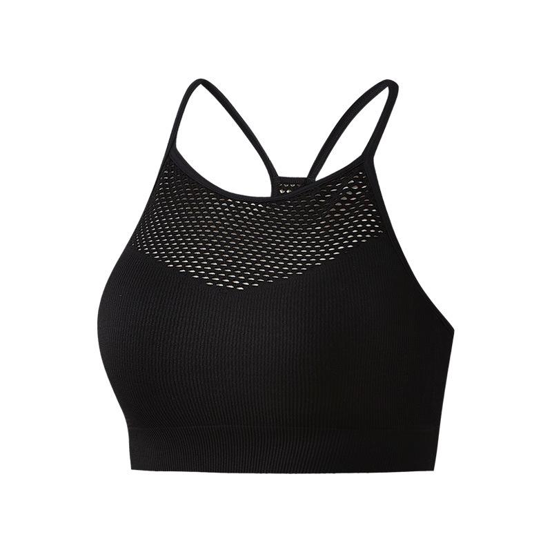Sports Bras for Women High Support Seamless Ribbed Longline High Neck Sports Bra Racerback Padded Crop Top Yoga
