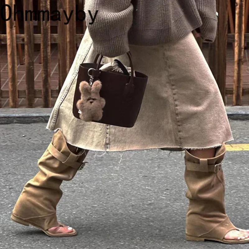 fashion Rome Style Women Western Cowboy Boots Fashion Clip Toe Internal Elevation Spice Girls Outdoor Trouser Boots