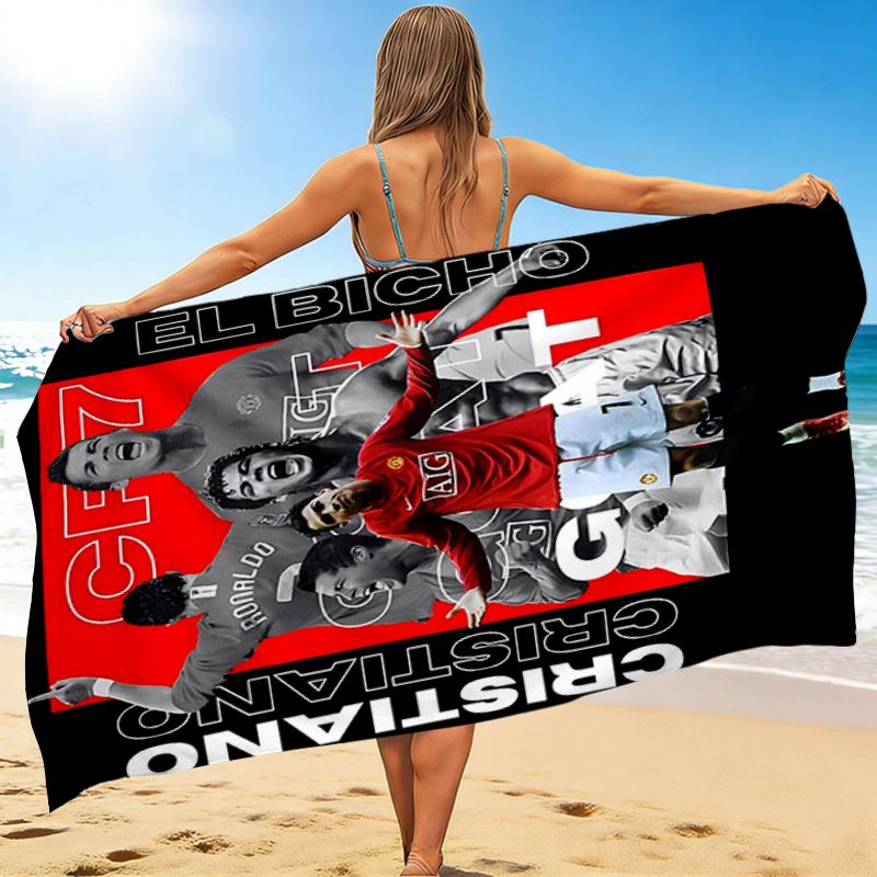 1Pc Cr7 Legacy Football Icon Beach Towel, Quick Dry, Multi-Use for Beach Pool Gym Yoga Home Travel, Christmas, Halloween, Xmas Gift M92968