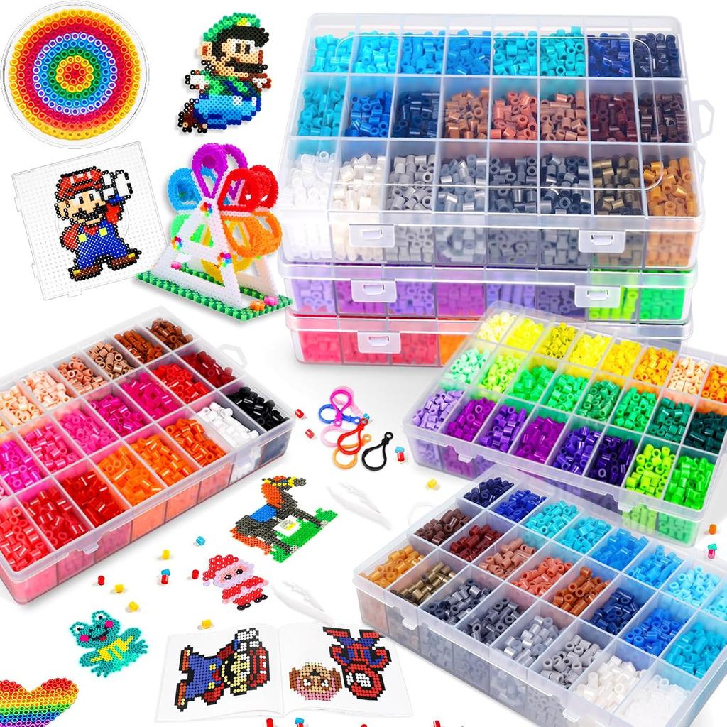 23000 5mm Fuse Beads Kit-22 Colors|106 Patterns,Christmas Home School Arts and Crafts Supplies for Kids,Toys Set,Art Decorations for Room,X'mas Gifts