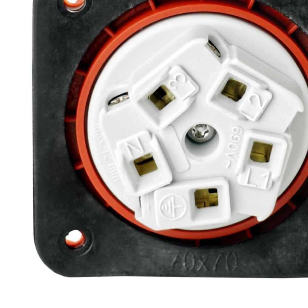 Straight Power Board Socket 16A 5P 400V 70X70Mm Cee Industrial
