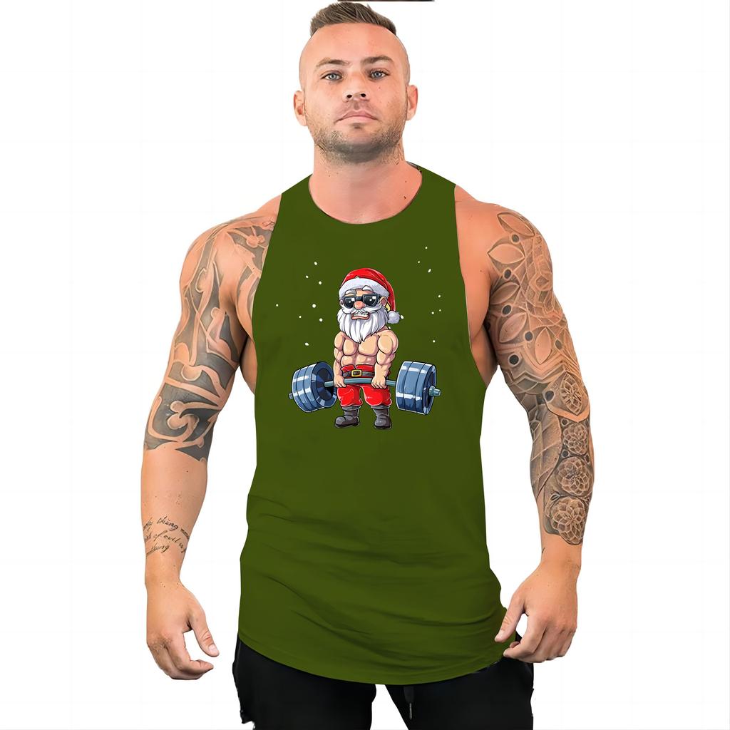 Gym Sports Men's vest Fashion Multi-color Fun Printed tracksuit top Comfortable lightweight breathable quick-drying vest top