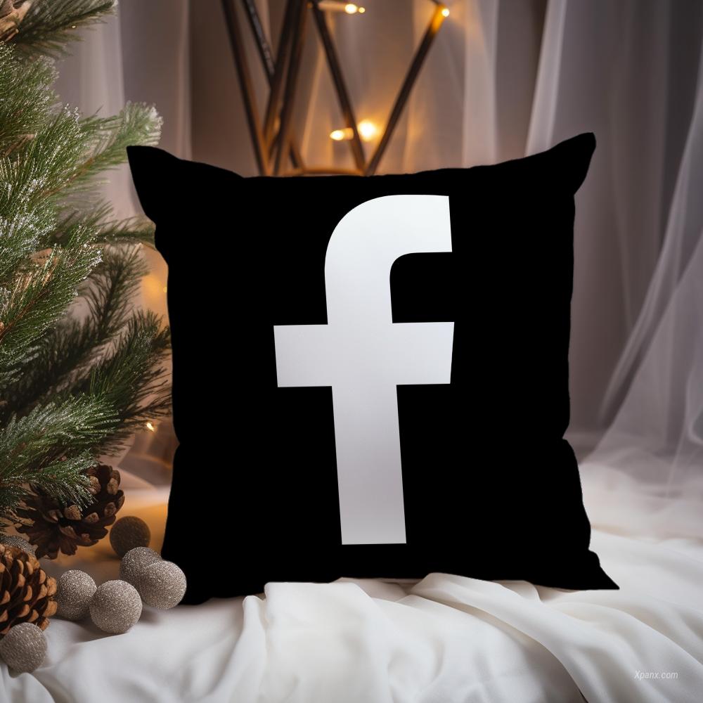 

Класичний логотип f-facebook Наволочка Преміум Комфорт Двостороння Наволочка - Дизайн Два в одному для Будь-якої Кімнати та Салону Автомобіля 12x12Inch