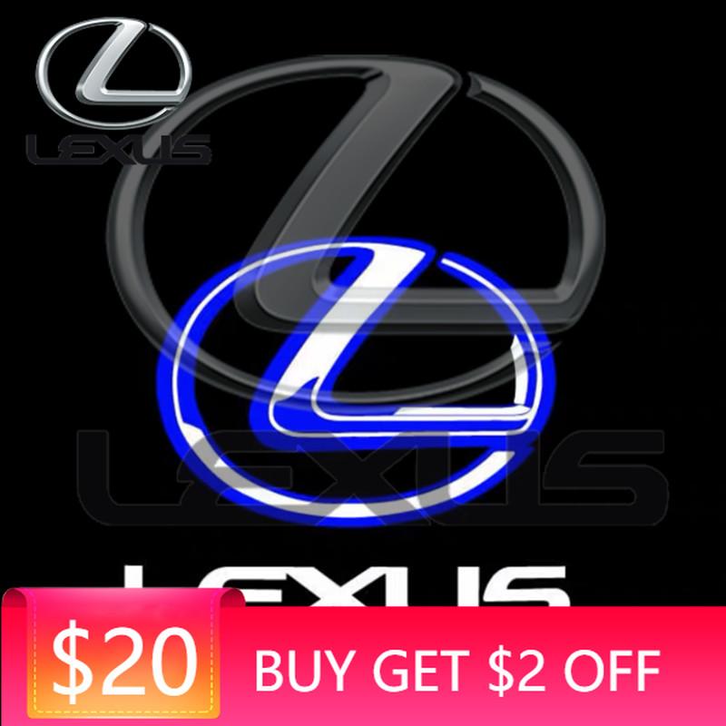 Emblems For Lexus ES LM LX GX LC RZ IS CT GS RC 2Pcs LED Car Door Welcome Light Wireless Projector Lamp Car Decoration Accessor ADT1