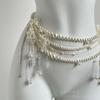 Taillenkette Kollektion~ Halskette mehrlagige Perlen-Taillenkette Brustkette Hofessen Schulterkette leichter Luxus Bein Kette einzigartiges Halsband