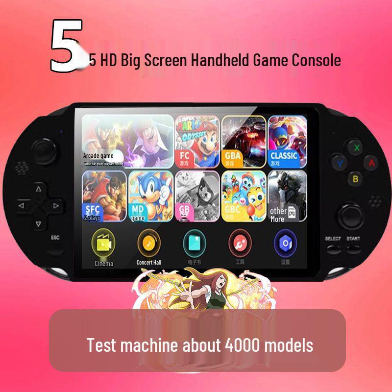 7-Inch HD Handheld Game Console with Joystick and Retro Arcade Games