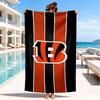 Bengals Team Logo Artwork Beach Towel, Microfiber Beach Towel, Perfect For Pool, Beach, Travel, Home Decor Beach Party Fan Gifts