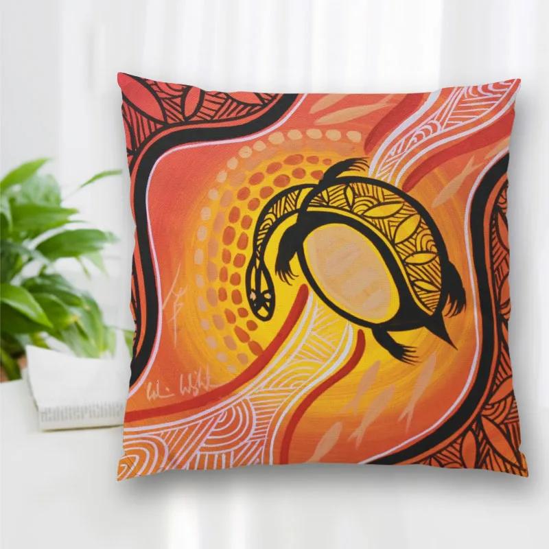 Heißer Verkauf Dekorative Kissenhülle Schildkröten-Kunstmalerei Quadratisch Reißverschluss Bestes Geschenk