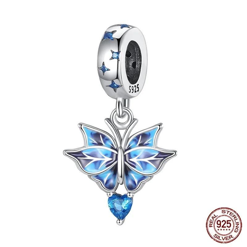 Fashion 925 Silver Colorful Butterfly Dragonfly Hummingbird Spring Series Charms Beads Fit 925 diy Bracelet Jewelry