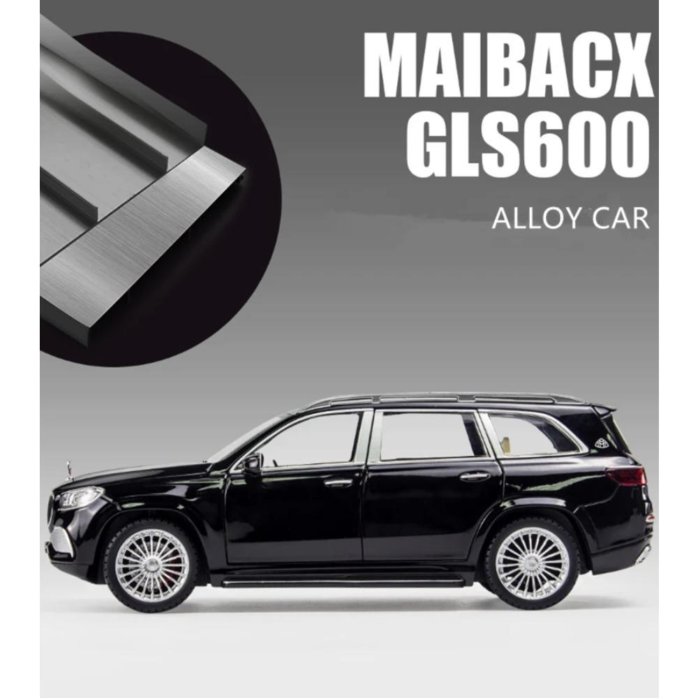 1/24 BENZ Maybachs GLS-klasse GLS600 Legeringsbilmodell Støpte metallleketøybilmodellsamling Lydlys Simuleringsbil Leker til barn Gave