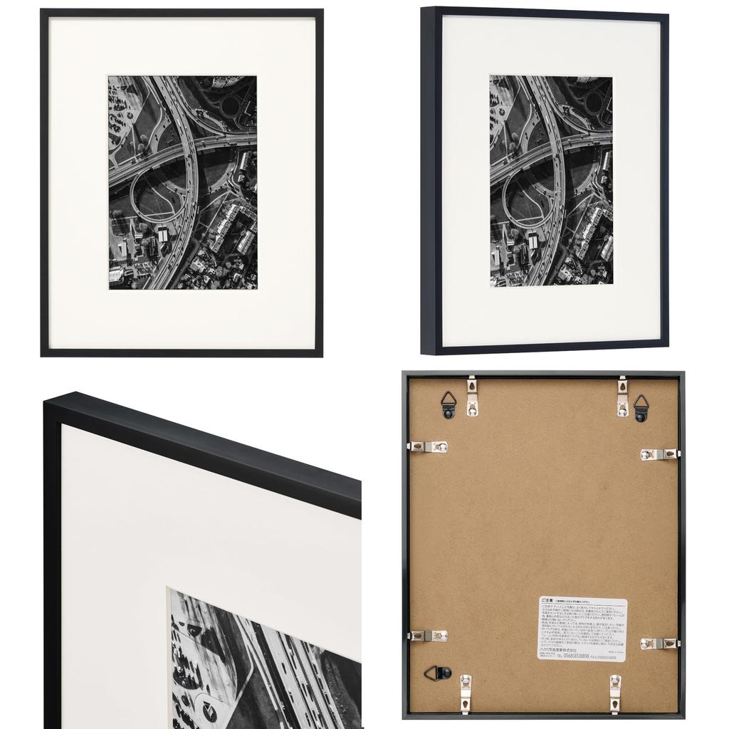 HAKUBA ZERO Ramka na zdjęcia Rozmiar 2L Czarna z panelem akrylowym z przodu Lekka żywiczna rama, która obciąża ścianę Smukła rama i szeroka