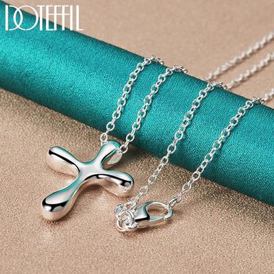 Gioielli di moda con collana trasversale in argento da 16-30 pollici