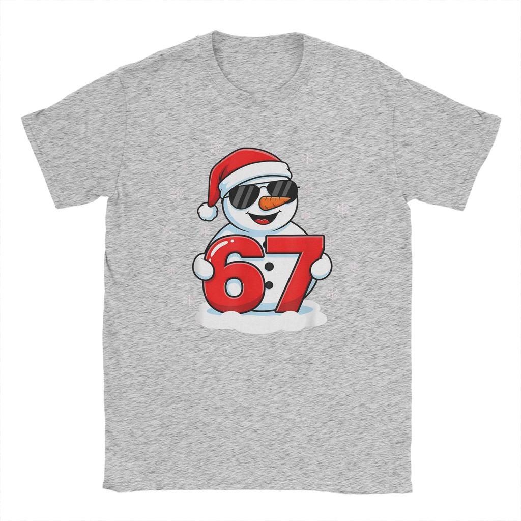 Snowman 67 Christmas 6 7 Meme Gen Alpha Meme Six Seven 6-7 Tee Shirt for Men Women New Arrival T Shirts  100% Cotton Clothing