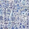 50 Blue and White Porcelain Stickers: Retro Ceramic Designs for Journals, Phone Cases, and Desktop Decorations