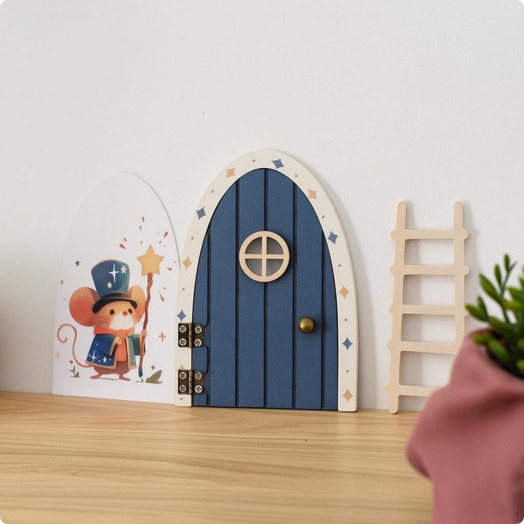 Fairy Door Hinged Wooden Arched Craft Pieces for Crafters, Kids, Dollhouse, Skirting