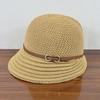 Belt Buckle Decoration Fisherman Hat Women's New Water Bucket Hat Cotton Linen Knitted Summer Fisherman Hat