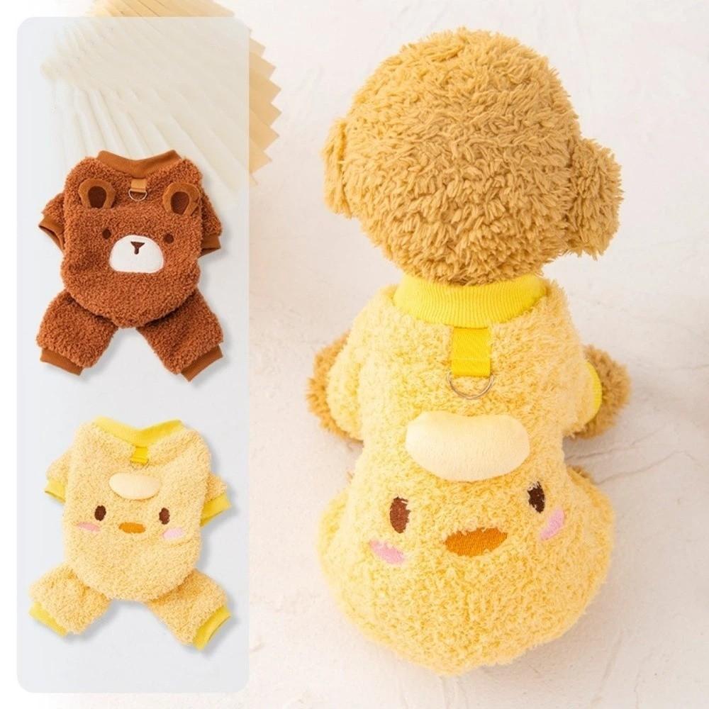 Soft Fleece Four Legged Plush Coat Warm Cat Thermal Clothing Dog Plush Jumpsuit  Outdoor