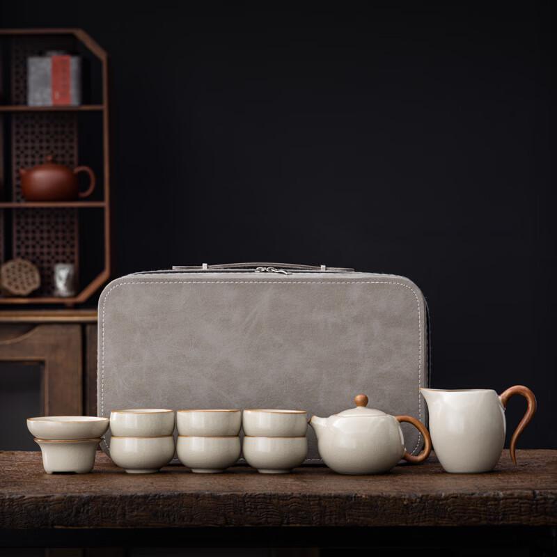 

Xidian Ru Kiln Portable Tea Set