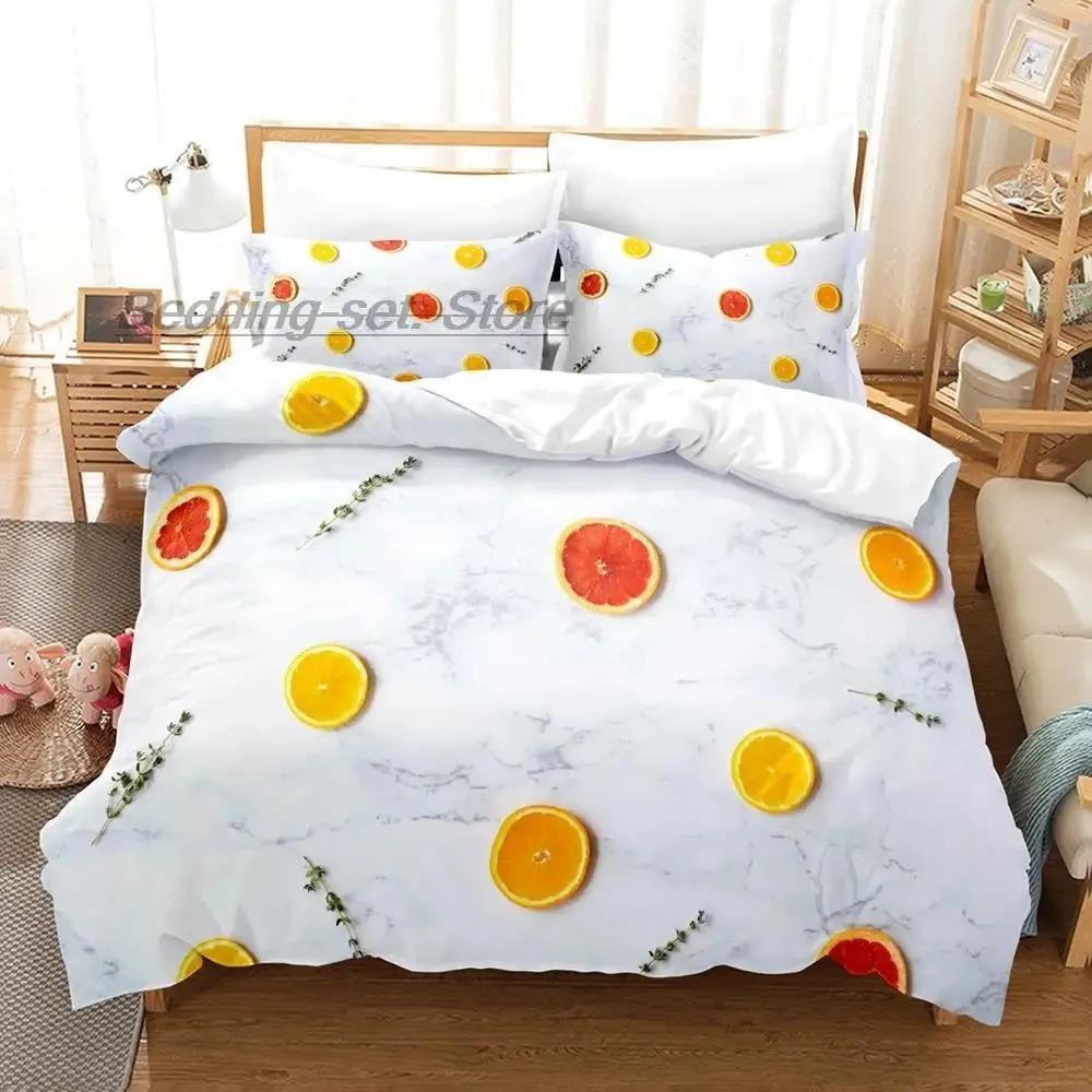 

2024 strawberry vegetables and fruits Bedding Set Single Twin Full Queen King Size Bed Set Aldult Boys Bedroom Duvetcover Sets EU single(135x200cm)