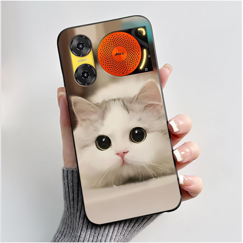 Custodia per Telefono Per ZTE Nubia Music 2 Custodia Z2460 Z2353 Estetica Gatto Carino Astronauta Nera Morbida TPU Silicone Copertura Protettiva Integrale