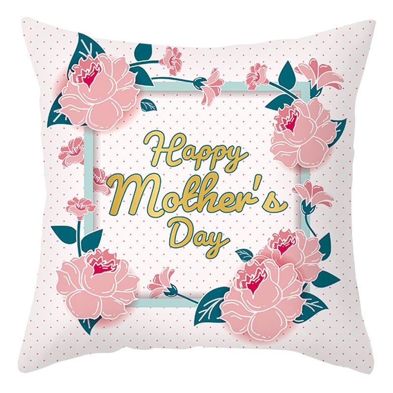 Mother's Day Pillow Cover Home Office Peach Skin Cushion Cover Sofa Car Cushion Cover Backrest