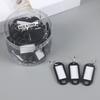 50Pcs Keyring Tags Plastic Key Fobs ID Tags with Split Keyring Paper Insert Key Tags Writing Paper Keychain Organizer
