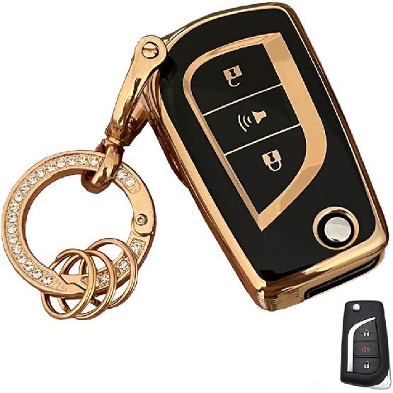 Weiches TPU für Toyota Schlüsselanhänger-Abdeckung, Zubehör, passend für Toyota Fortuner Tundra Camry RAV4 Highlander Corolla