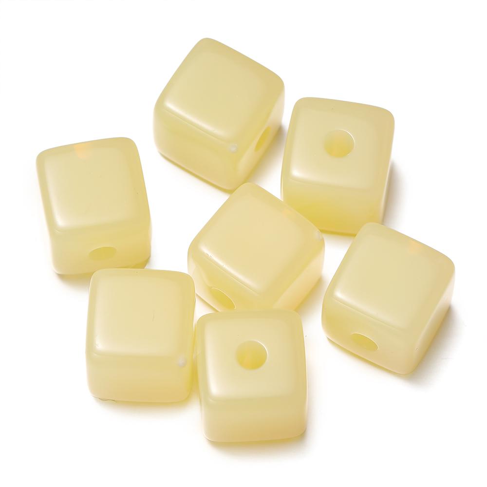 10pcs/lot Acrylic Jelly Colored Square Shape Beads Big Bracelet Loose Beads For DIY Jewelry Making Necklace Craft Accessories