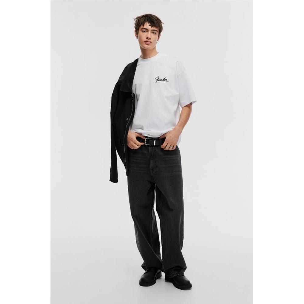 H M Oversized FiT T sHirT wHiTe Fender